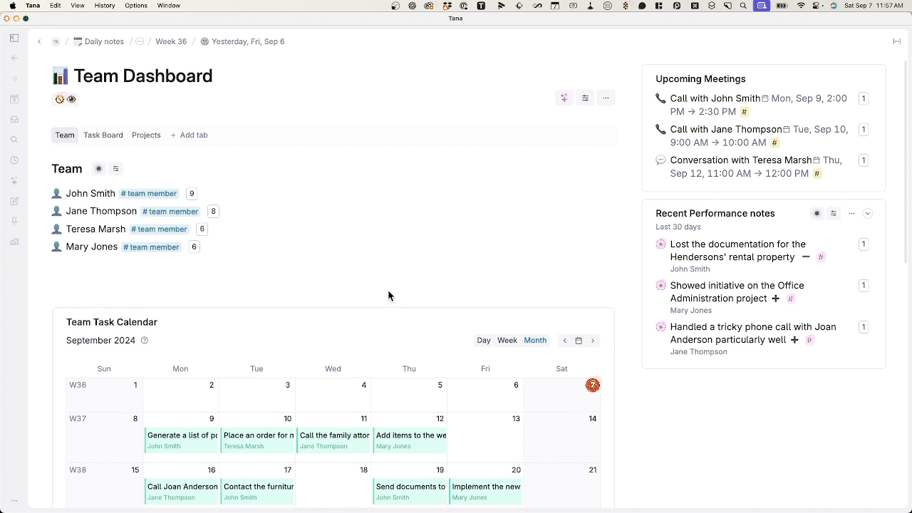 Short clip of moving tasks around on a calendar