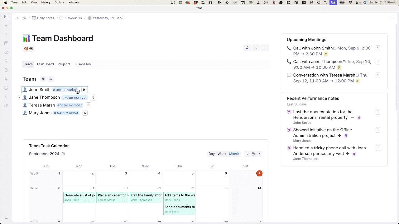 Short clip of moving tasks around on a calendar