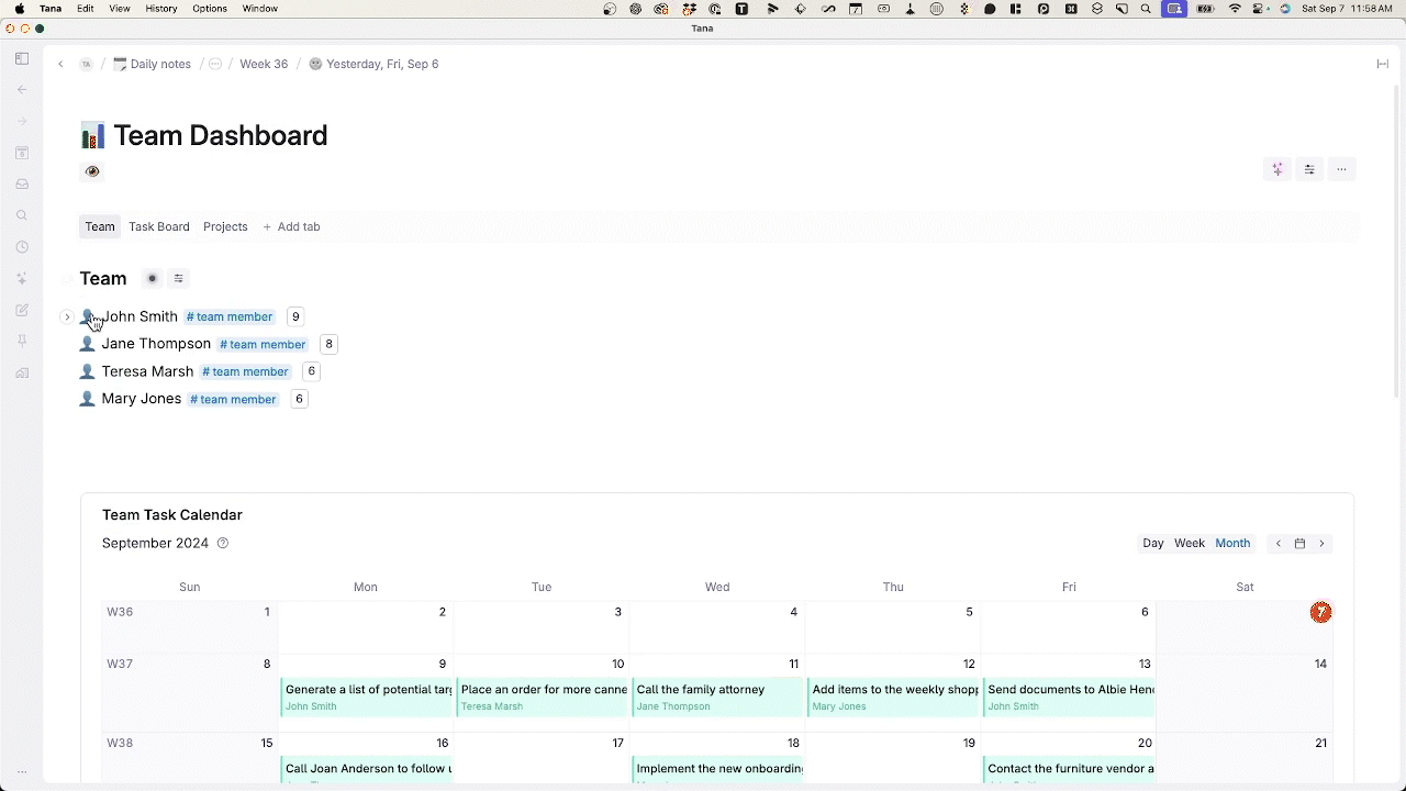 Short clip of moving tasks around on a calendar